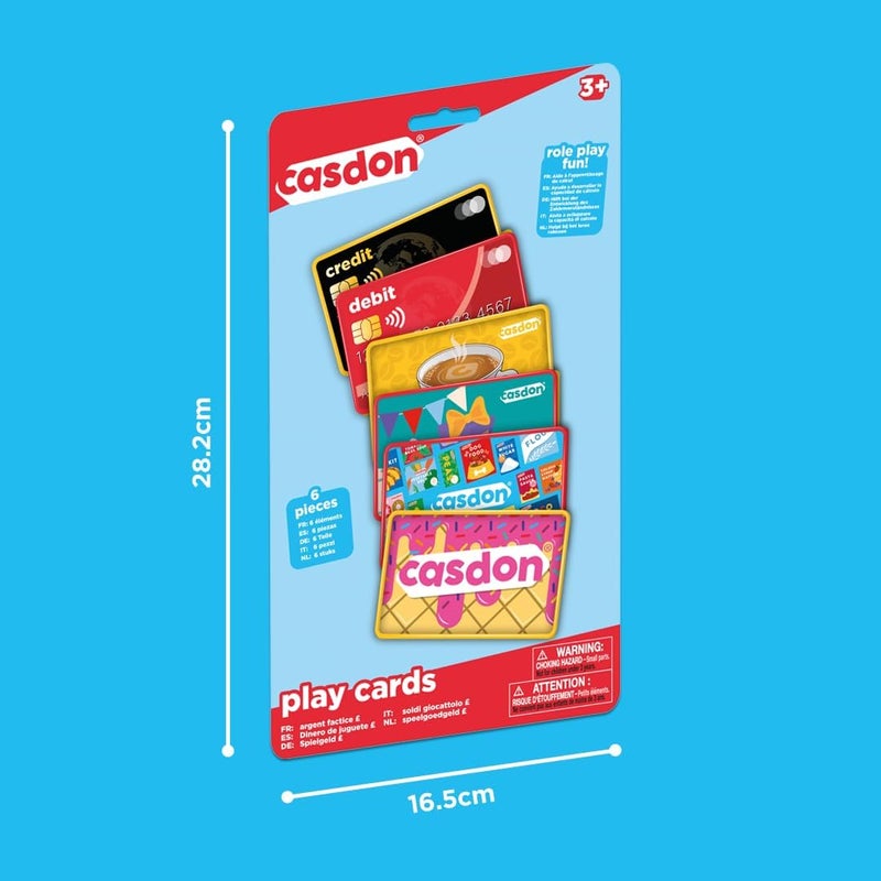CASDON Pretend Play Cards Set | Realistic Credit & Gift Cards for Imaginative Play | For Children 3+ | Teaches Financial Concepts! - Image 4